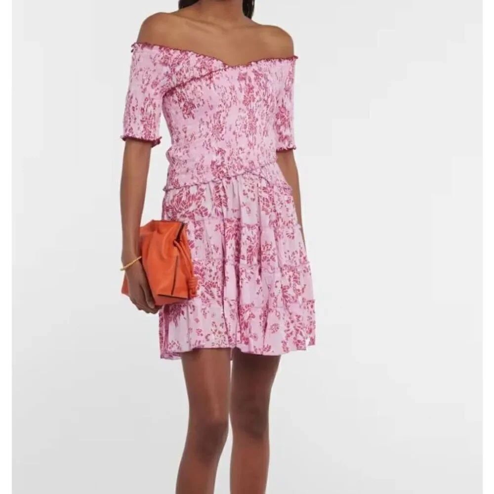 NWT Poupette St Barth soledad dress purple pivoine dress sz Small